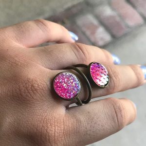 Pink Mermaid Adjustable Ring